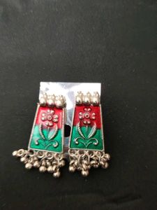 Ethnic Floral Dangle Earrings