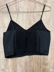 Black Embroidered Cami Top