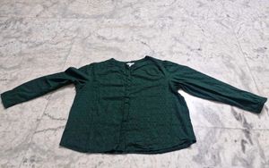 Plus Size Green Textured Top