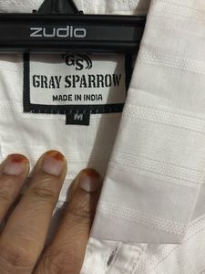 White Striped Casual Shirt