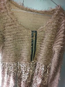 SaturdaySale!! 🐆 Print Brown Velvet One Piec
