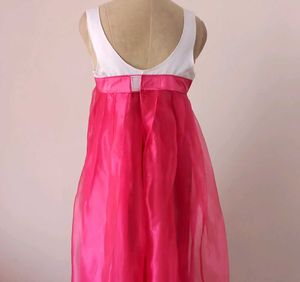 Vibrant Pink &amp; White Maxi Dress. Length 49