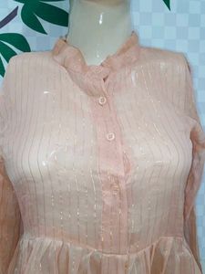 (1059)Peach Tunic Dress