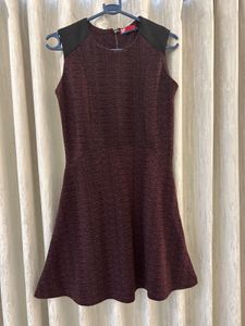 Burgundy Knee Length Dress