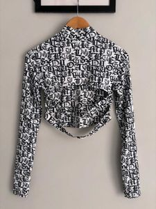 Y2K Graphic Print Turtleneck Crop Top