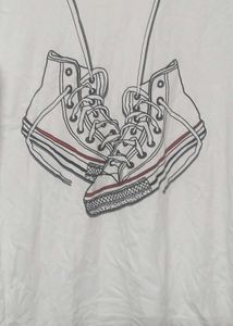 White T-Shirt with Sneaker Graphic