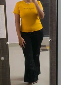 Yellow Lettuce Hem T-Shirt