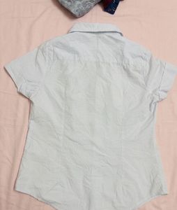 Blue &amp; White Striped Button-Up Shirt