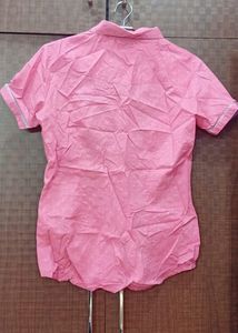 Women Pink Collar Shirt