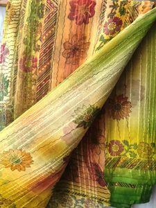 Simple Saree With Floral Print