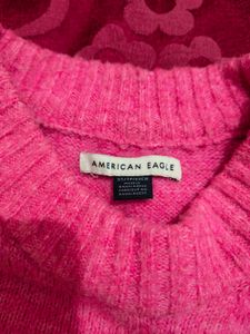 American Eagle Vibrant Pink Knit Sweater - Size XS