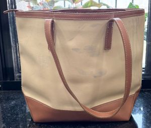Max Beige &amp; Brown Colourblocked Tote Bag