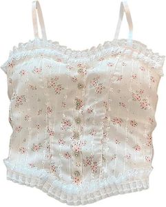 Floral padded Button-Up Camisole Top
