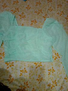 Stylish Mint Puff Sleeve Top