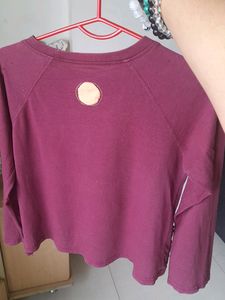50% Off Today 🌟 Crop Top Soft Maroon Full Sleeve
