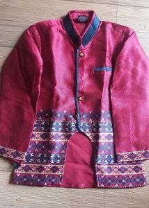 Boy's Red Ethnic Kurta Set