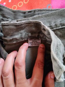 Denim Jeans, Olive Green, 30 " Waist,