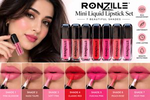 RONZILLE Mini Liquid Lipstick Set – 7 Shades