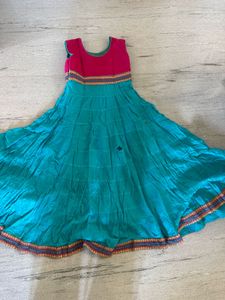 Beautiful Teal &amp; Pink Ethnic Gown- XL