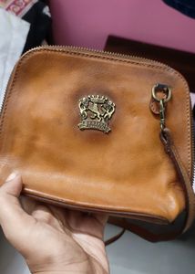 Vintage Pratesi Firenze Small Brown Leather Bag