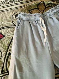 Light Blue Wide Leg Track Pants
