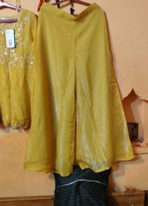 Yellow Kurta Set with Palazzo and Dupatta