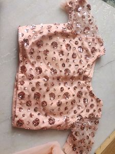 Net Siqunce Work Frill Lahnga Set