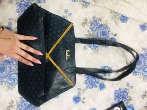 Stylish Blue &amp; Yellow Handbag