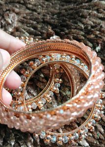 Rose Gold Crystal Bangles