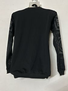 Black Rhinestone Embellished Sweatshirt