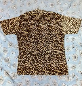 Stylish Leopard Print Short Sleeve Shirt