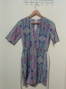 Vibrant Paisley Print Jumpsuit with belt
