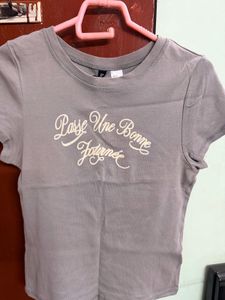 Grey Graphic Print T-Shirt