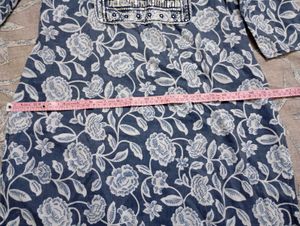 Blue Floral Print Kurta Set