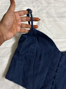 Navy Button-Front Cami Top