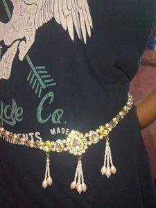 Elegant Pearl & Rhinestone Waist Chain
