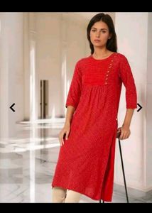 Avaasa red printed kurta