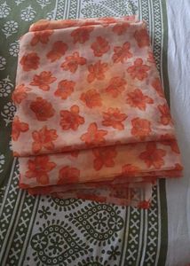 Orange floral saree for women