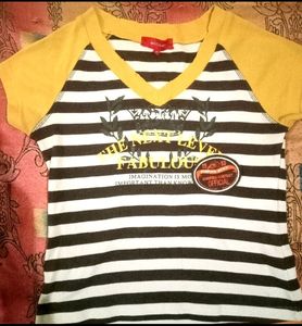 Sale🔥Yellow Top With Brown &amp; White Color Linings