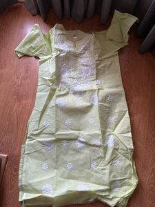 Lime Green Chikankari Kurta