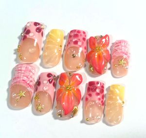 pink sunset beach set with Charms