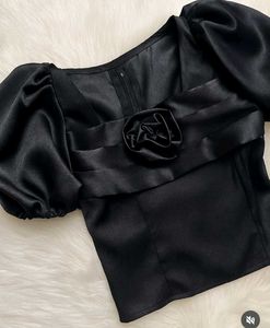 Chic Black Satin top