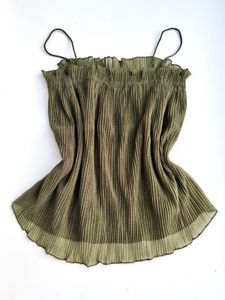 Olive Green Pleated Cami Top