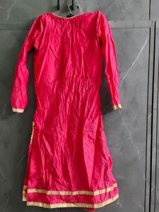 Beautiful Pink Kurta with Gold Embroidery