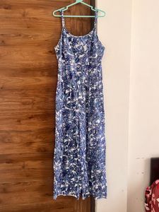 Blue Paisley Printed Jumpsuit