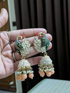 Peacock Jhumka Earrings