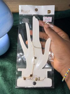 Anti tarnish Gold Hand Chain with Charm