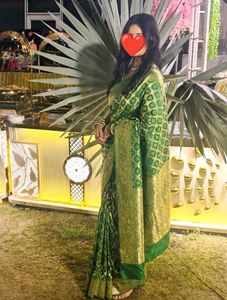 party green saree 💗🌸🍡🩰