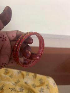 Red &amp; Gold plastic bangles