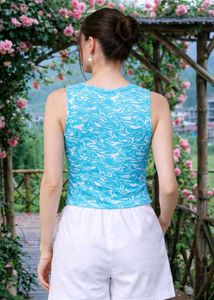 Blue &amp; White Swirl Tank Top
